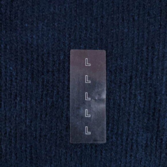 NWT Uniqlo Mens Size Large 3D Knit Souffle Yarn Mock Neck Sweater Navy Blue - Picture 5 of 12